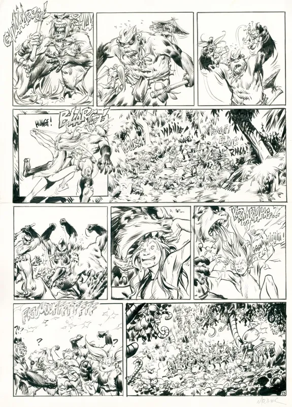 Planche noir et blanc, Trolls de Troy, Les Prisonniers du Darshan (I) (T.9), Jean-Louis Mourier