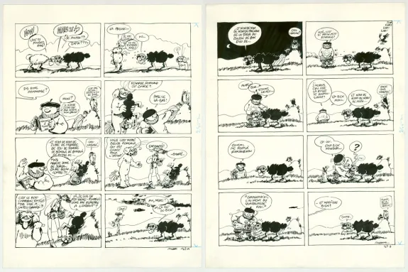 Planche noir et blanc, Le Génie des alpages , Dans les nuages (T.8),  F'murr