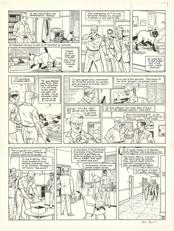 Planche noir et blanc, Blake et Mortimer, L'Étrange Rendez-vous (T.15), Ted Benoit