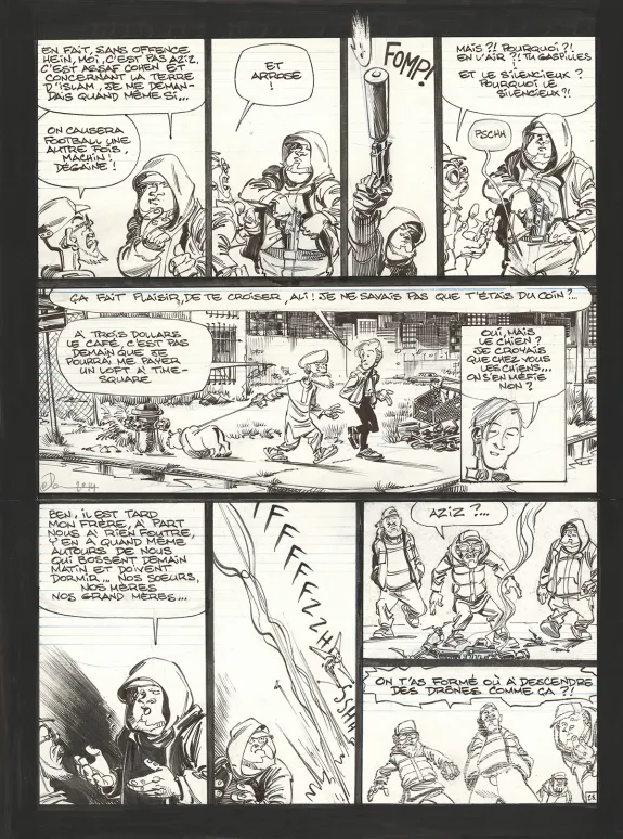 Black and white original page, Soda, Résurrection (T.13),  Dan