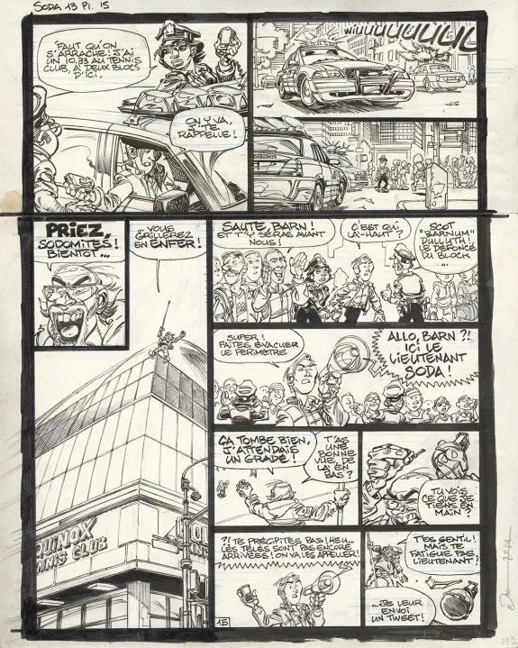 Planche noir et blanc, Soda, Résurrection (T.13),  Dan