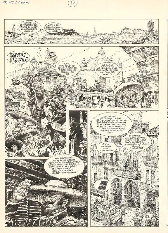 Black and white original page, Mac Coy, Le Triomphe de Mac Coy (T.4), Antonio Hernandez Palacios