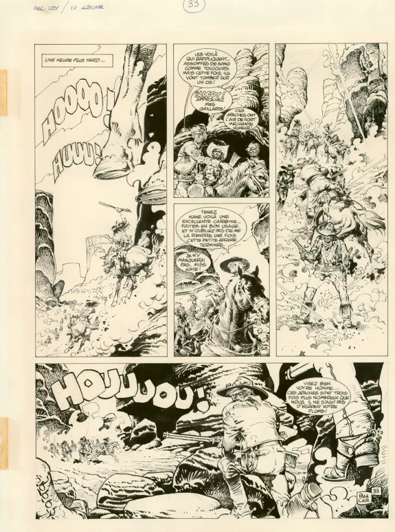 Black and white original page, Mac Coy, Le Triomphe de Mac Coy (T.4), Antonio Hernandez Palacios