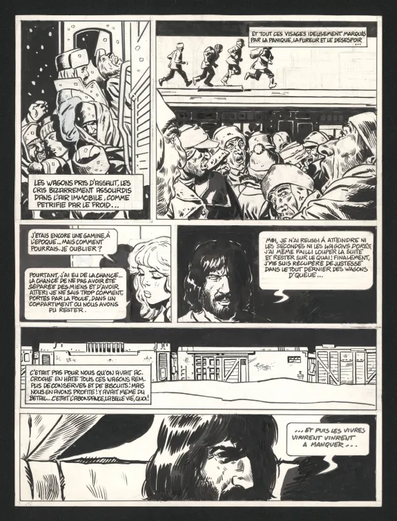 Black and white original page, Le Transperceneige - Snowpiercer, Le Transperceneige - Snowpiercer (T.1), Jean-Marc Rochette