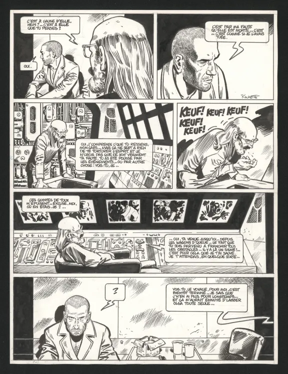Black and white original page, Le Transperceneige - Snowpiercer, Le Transperceneige - Snowpiercer (T.1), Jean-Marc Rochette