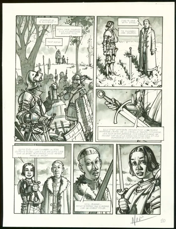 Black and white original page, Jeanne D'Arc, Ignacio Noé