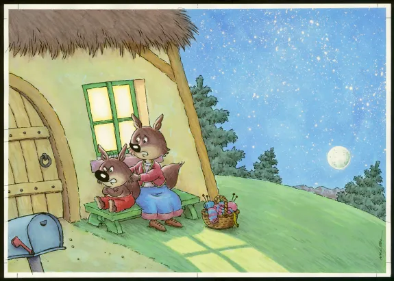 Colored illustration, Mini-Loup, Philippe Matter