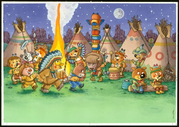 Colored illustration, Mini-Loup, Philippe Matter