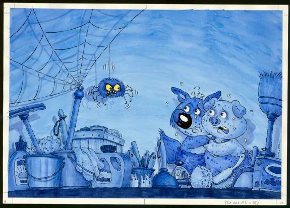 Colored illustration, Mini-Loup, Philippe Matter