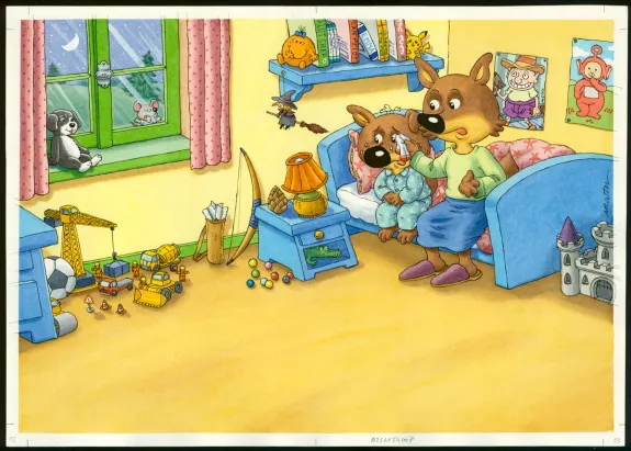 Colored illustration, Mini-Loup, Philippe Matter