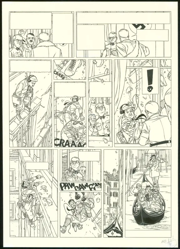 Planche noir et blanc, Kaplan & Masson, Il faut sauver Hitler (T.2), Jean-Christophe Thibert