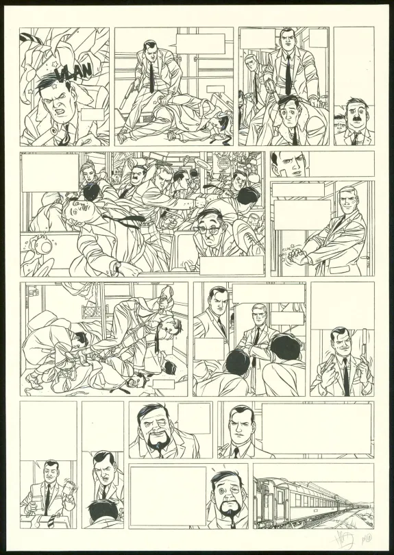 Planche noir et blanc, Kaplan & Masson, Il faut sauver Hitler (T.2), Jean-Christophe Thibert