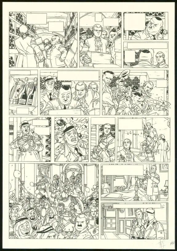 Planche noir et blanc, Kaplan & Masson, Il faut sauver Hitler (T.2), Jean-Christophe Thibert