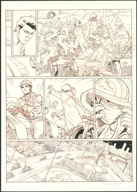 Planche noir et blanc, Tebori, Marcial Toledano