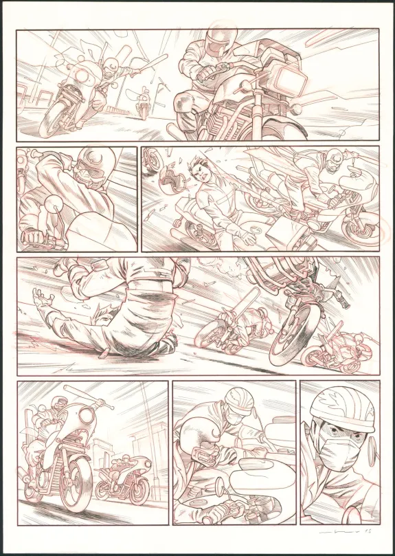 Planche noir et blanc, Tebori, Marcial Toledano