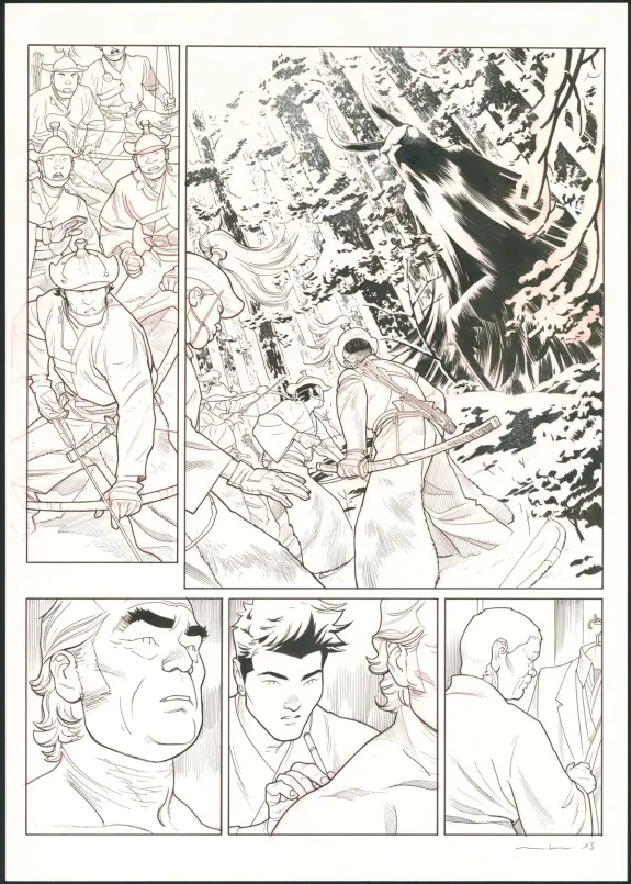 Planche noir et blanc, Tebori, Marcial Toledano