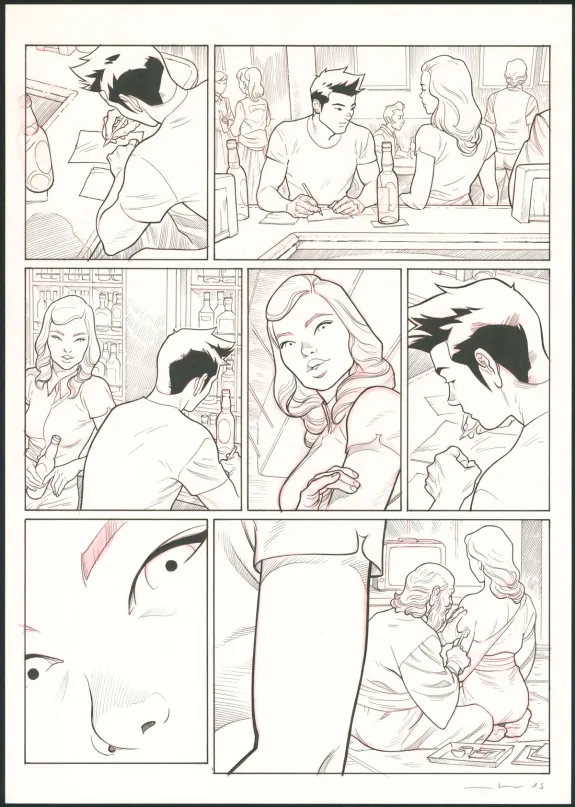 Planche noir et blanc, Tebori, Marcial Toledano
