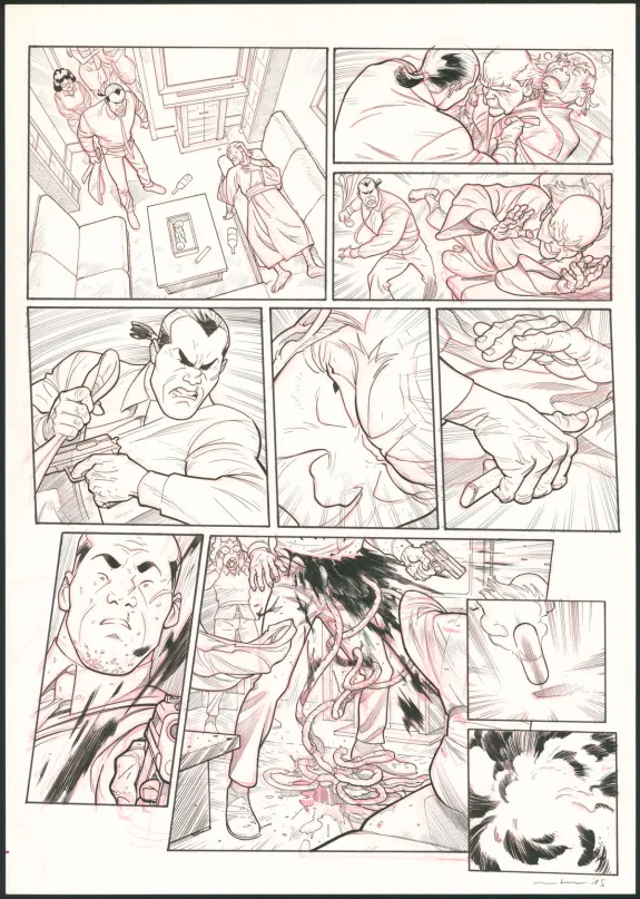 Planche noir et blanc, Tebori, Marcial Toledano