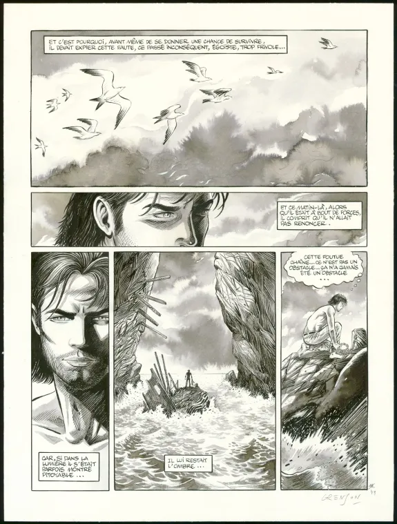 Planche noir et blanc, Niklos Koda, L'Océan (T.12), Olivier Grenson
