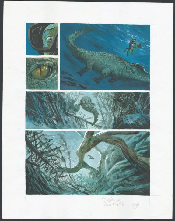 Planche couleur, Le Maître des Crocodiles , Jean Denis Pendanx