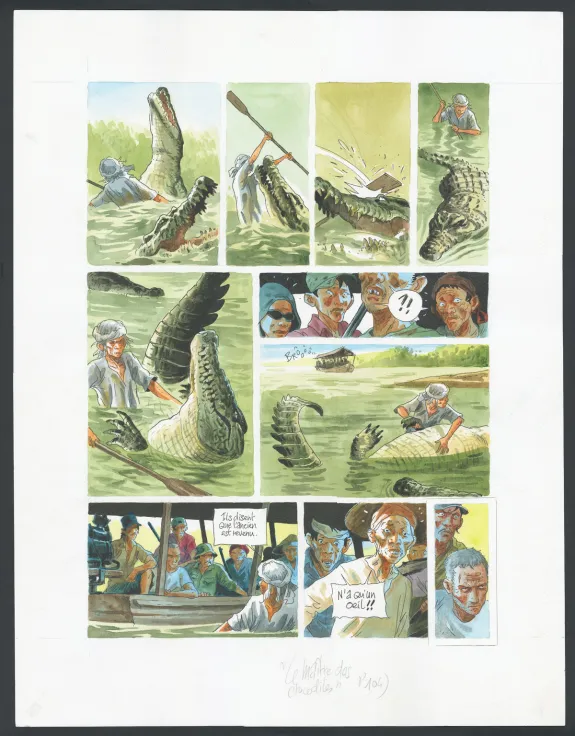 Planche couleur, Le Maître des Crocodiles , Jean Denis Pendanx