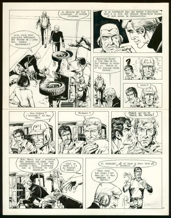 Planche noir et blanc, Bruno Brazil, La Cité pétrifiée (T.4), William Vance