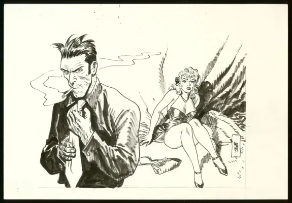 Illustration noir et blanc, Jordi Bernet