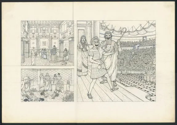 Illustration noir et blanc, Pompeï, tome 2 (T.2), Marc Henniquiau