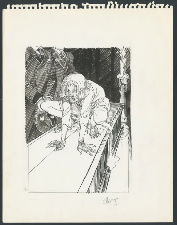 Black and white illustration, François Boucq