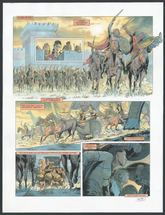 Colored original page, Reconquêtes, La Mort d'un roi (T.4), François Miville-Deschênes
