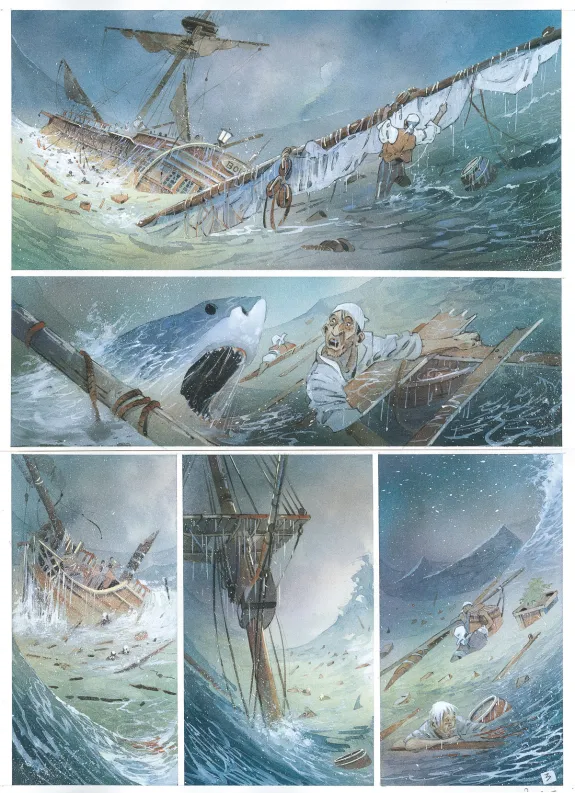Colored original page, Vanikoro, Patrick Prugne