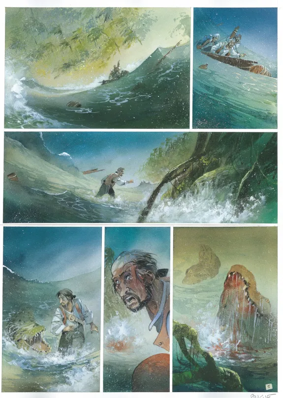 Colored original page, Vanikoro, Patrick Prugne