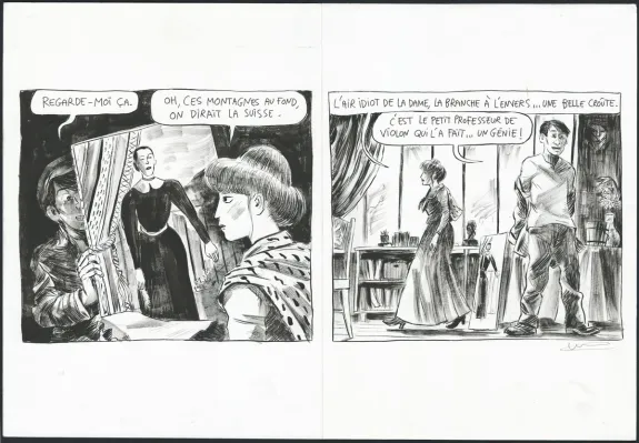 Planche noir et blanc, Pablo, Picasso (T.4), Clément Oubrerie