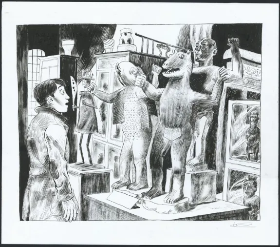 Illustration noir et blanc, Pablo, Picasso (T.4), Clément Oubrerie