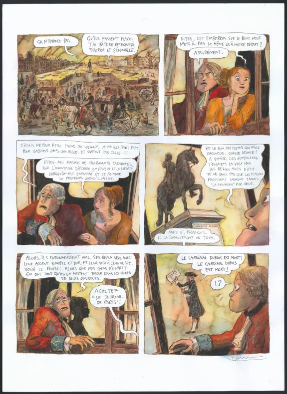 Planche couleur, Voltaire amoureux, Voltaire amoureux (T.1), Clément Oubrerie