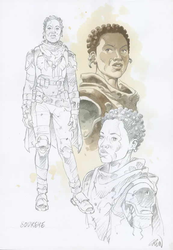 Illustration couleur, On Mars, Les Solitaires (T.2),  Grun