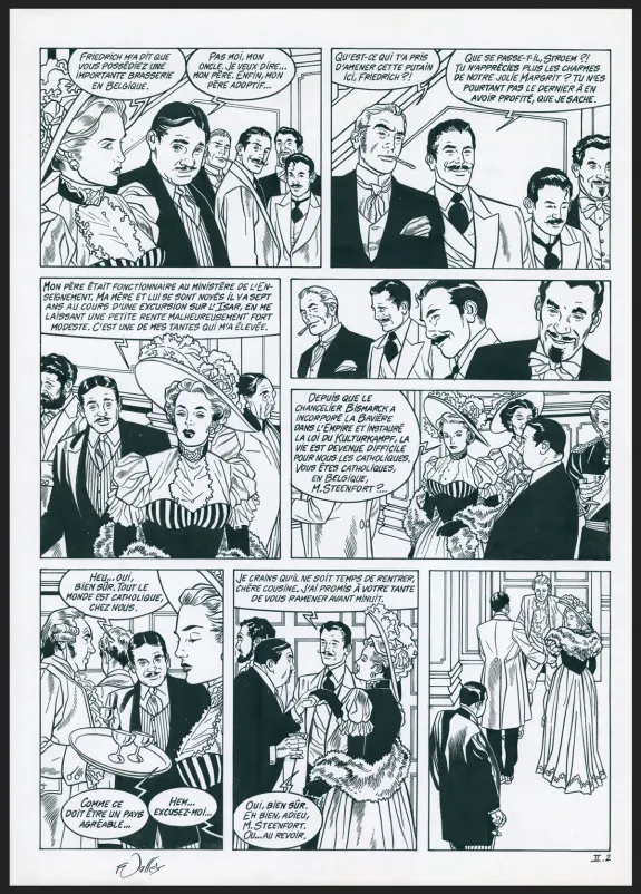 Black and white original page, Les Maîtres de l'orge, Les Steenfort (T.8), Francis Vallès