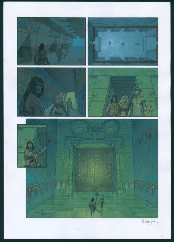 Colored original page, Conan le Cimmérien, Les Clous rouges (T.7), Didier Cassegrain