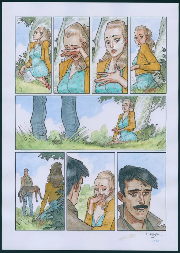 Colored original page, Nymphéas noirs, Didier Cassegrain