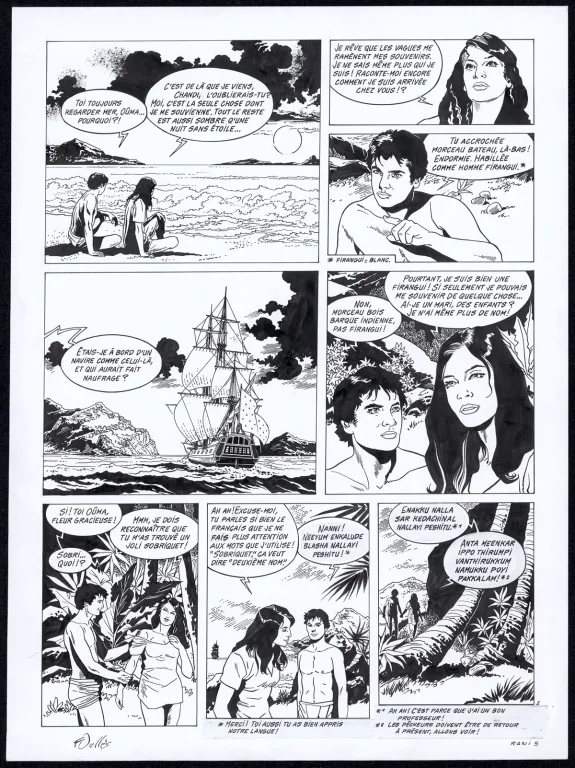 Planche noir et blanc, Rani, Sauvage (T.5), Francis Vallès