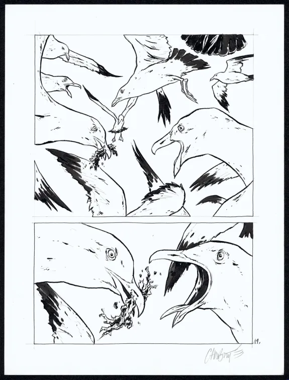 Black and white original page, Tout seul, Christophe Chabouté