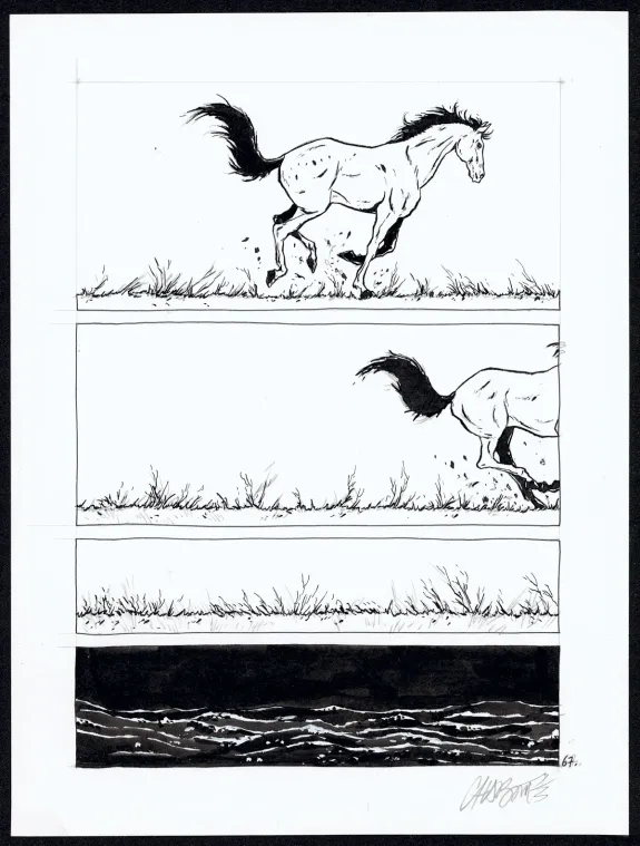 Black and white original page, Tout seul, Christophe Chabouté