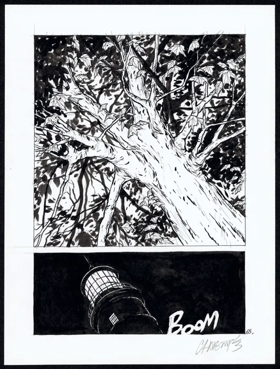 Black and white original page, Tout seul, Christophe Chabouté