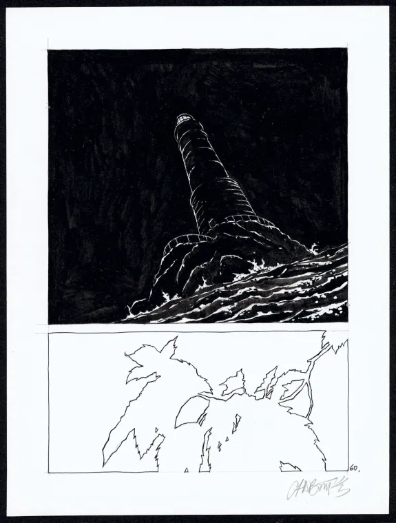 Black and white original page, Tout seul, Christophe Chabouté