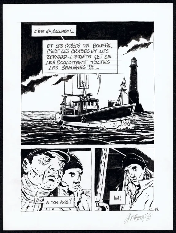 Black and white original page, Tout seul, Christophe Chabouté