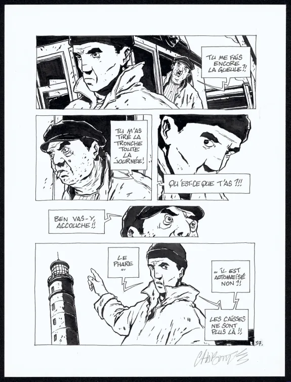 Black and white original page, Tout seul, Christophe Chabouté