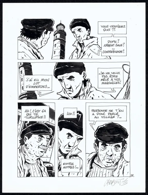 Black and white original page, Tout seul, Christophe Chabouté