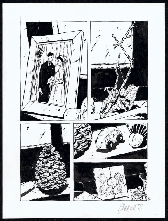 Black and white original page, Tout seul, Christophe Chabouté