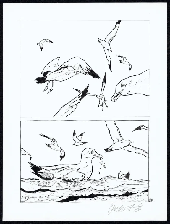 Planche noir et blanc, Tout seul, Christophe Chabouté