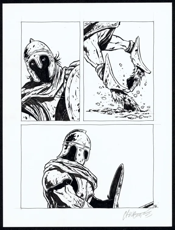 Black and white original page, Tout seul, Christophe Chabouté